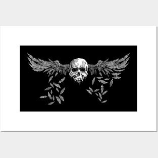 skull wing Posters and Art